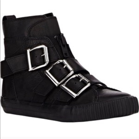 3.1 Phillip Lim Shoes - 3.1 Philip Lim Lyon Buckle Sneakers Black Leather